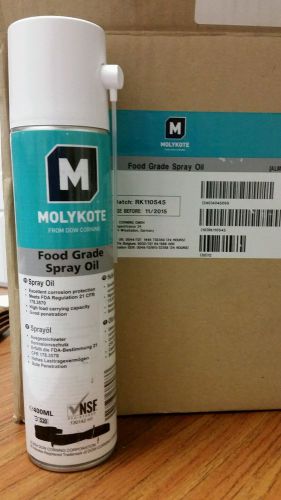 Molykote FOOD GRADE SPRAY OIL EXPIRED 12/15 NEW CASE OF 12