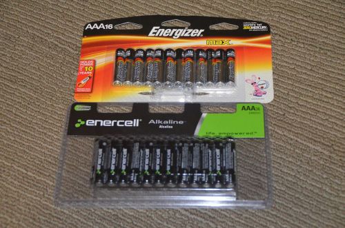 Energizer Max AAA Batteries 16-Count, Enercell Alkaline AAA Batteries 36-Count
