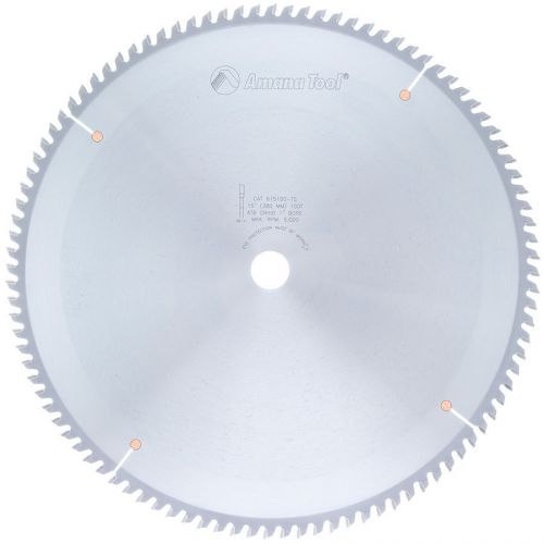 Amana tool 615100-ts carbide tipped circular saw blade 100t, 15&#034;, .138&#034;, bore 1&#034; for sale