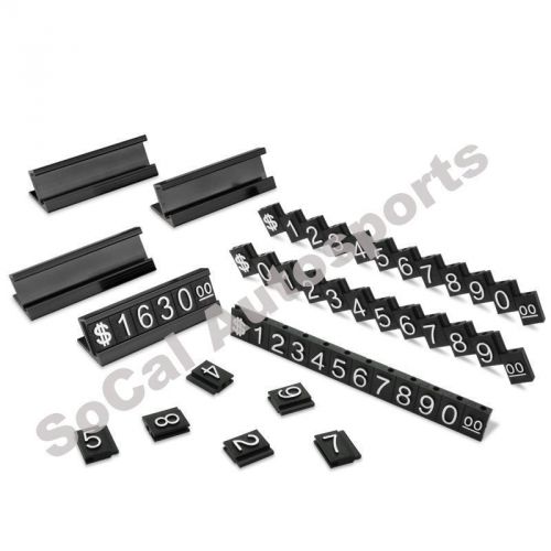 4 set of black number base adjustable price display counter stand tag label cube for sale
