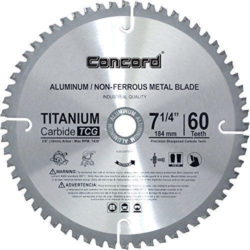 Concord blades acb0725t060hp 7-1/4-inch 60 teeth tct non-ferrous metal saw blade for sale