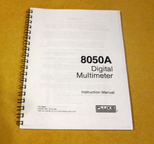 FLUKE 8050A digital multimeter instruction manual