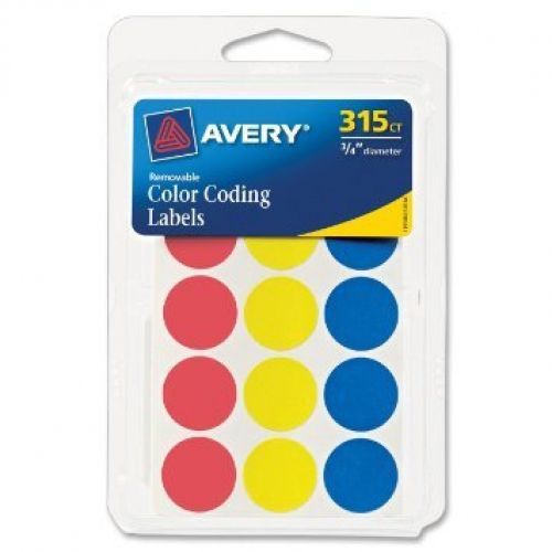 5 Pack of Avery Color Coding Labels, 0.75 Inches, Round, Count of 315 (6167)