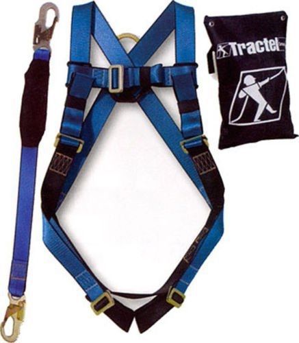 Tractel Safety Fall Protection Kit, Full Body Harness, with 6&#039; Shock-absorbing