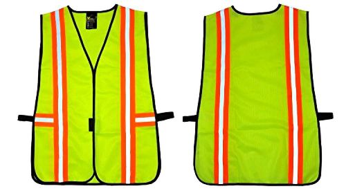 G &amp; f 41112 industrial safety vest with reflective strips, neon lime green for sale