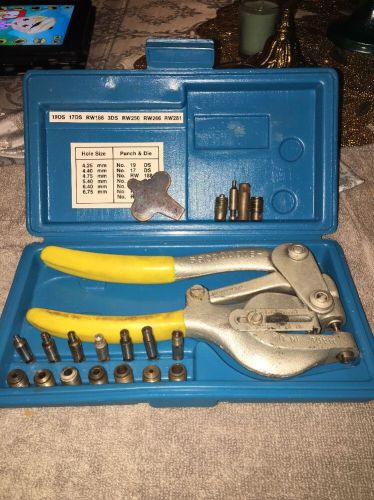 Roper whitney no. 5 jr metal hand punch die set, 3/32&#034; - 9/32&#034;, complete, usa for sale