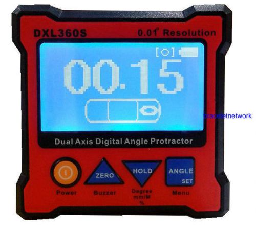 DXL360S Dual Axis Digital Angel Protractor 0.01° Resolution Rechargeable