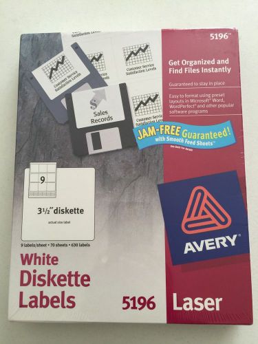 Avery Permanent 3-1/2&#034; Diskette Laser/Inkjet Labels 5196, Box of 630 GENUINE