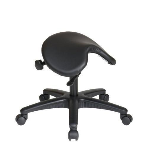 WorkSmart Seating Backless Office Stool with Saddle Seat Angle Adjustment, 19