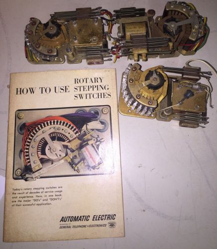 Set Of 3 VINTAGE ROTARY STEPPING SWITCH Relay With Manual