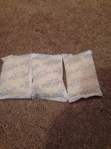 Silica Gel Packets. Lot of 3. Measures 4.5&#034; H X 3&#034; W.