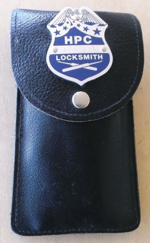VINTAGE HPC LOCKSMITH LOCK PICK LARGE TOOL SET WITH BLACK LEATHER POCKET CASE