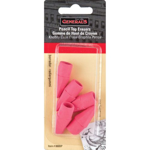 Pencil Eraser Caps 5/Pkg-Pink 044974888004