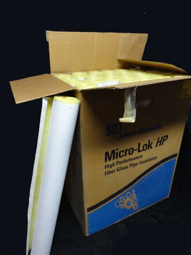 Jm johns manville * micro-lok hp  ((case)) fiber glass pipe insulation 1-1/2 x 1 for sale
