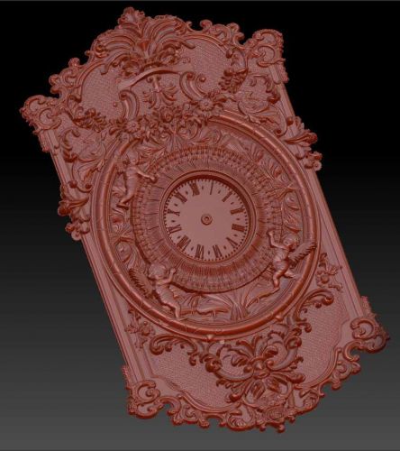 3d stl model for CNC Router mill- wall clock with angels