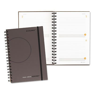 Plan. Write. Remember. Planning Notebook Two Days Per Page, 6 x 9, Gray, 1 Each