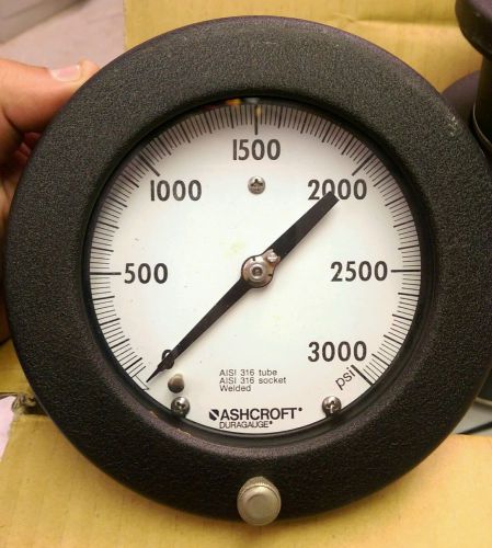 ASHCROFT Pressure Gauge 0 to 3000 psi 4-1/2&#034; dia. 1/2&#034; NPT Thermoplastic |HD3|