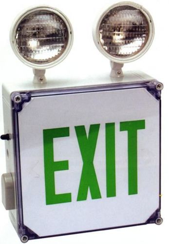Morris products wet location led exit combo unit with green letter for sale