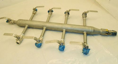 8 Way Stainless Steel Valve Air Manifold with 2000WOG Locking Ball Valves