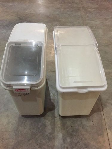 Commercial white ingredient bin with casters for sale