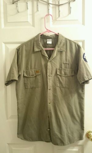 WDW Rainforest Cafe Green Employee Uniform Button-down Shirt Mens S