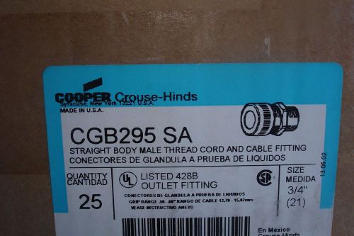 STRAIGHT BODY MALE THREAD CORD AND CABLE FITTING 3/4&#034;CROUSE HINDS ( 25 PIECE )