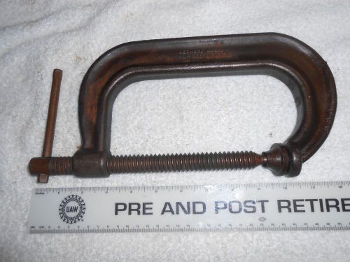 VINTAGE WORKING &#034;SAMSON&#039;S FORGE 406&#034; WOOD WORKING C CLAMP ~ 6&#034; ~ 3.5&#034; THROAT