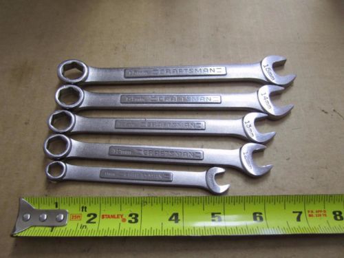 CRAFTSMAN US MADE 5 PC LOT METRIC OPEN END BOX WRENCH SET