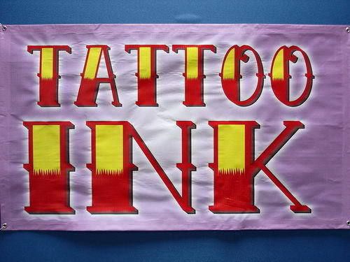 Z297 tattoo ink shop tools kids ad adv banner shop sign for sale