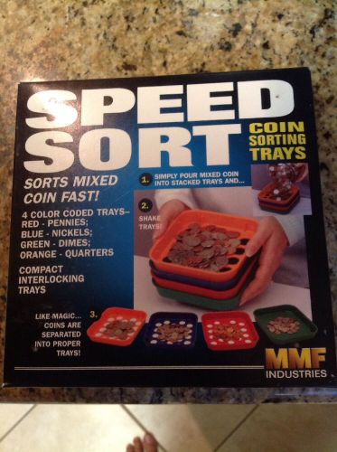 Coin Sorting 4 Trays Speed Counter Money Pennie Through Quarter, Assorted Color