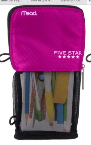 Mead Five Star Micro-Mesh STAND &#039;N STORE Pencil Holder MAGENTA NEW