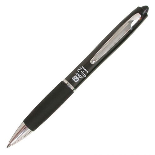 Zebra 42210 Z-Grip MAX Gel Pens, Nonrefillable, 0.7mm, Black Barrel/Ink, Dozen