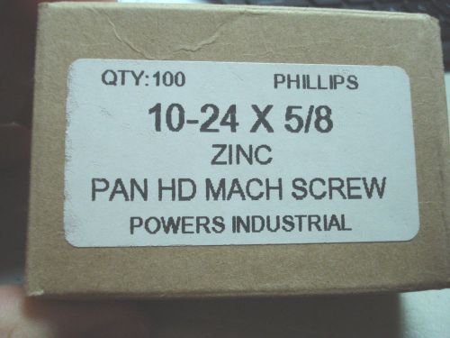 Hardware - 10-24 X 5/8 Zinc Phillips Pan Head Machine Screws - 5800 pcs - NEW