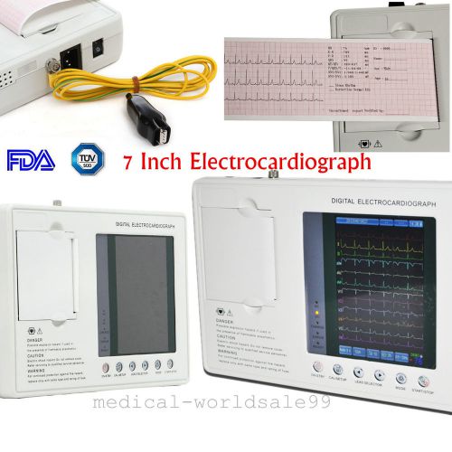Portable 7 Inch 3-channel Electrocardiograph ECG/EKG Machine Interpretation Pack