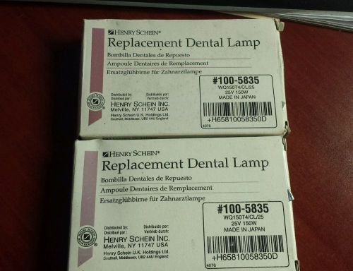Henry Schein Replacement Dental Lamps  # 100-5835  x2 NIB free shipping