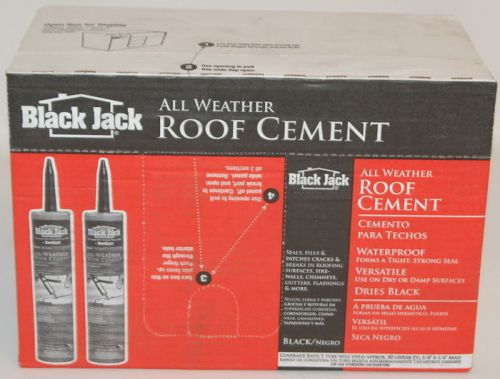 Box Of 12 10.1 Oz New In Box Black Jack All Weather Roof Cement Free Shipping