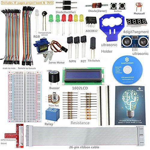 Sunfounder lcd ultrasonic relay sensor electronic bricks starter kit w/ 26-pin g for sale
