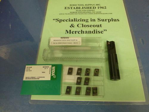 INDEXABLE END MILL 3/4&#034; DIAMETER 90DG SHOULDER  WIDIA W/10 INSERTS NEW$110.00