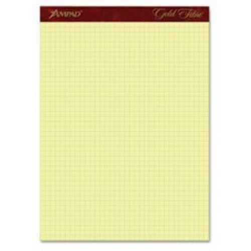 AMPAD Gold Fiber Canary Quadrille Pad, 8-1/2 x 11-3/4 Inches, Canary, 50 Sheets