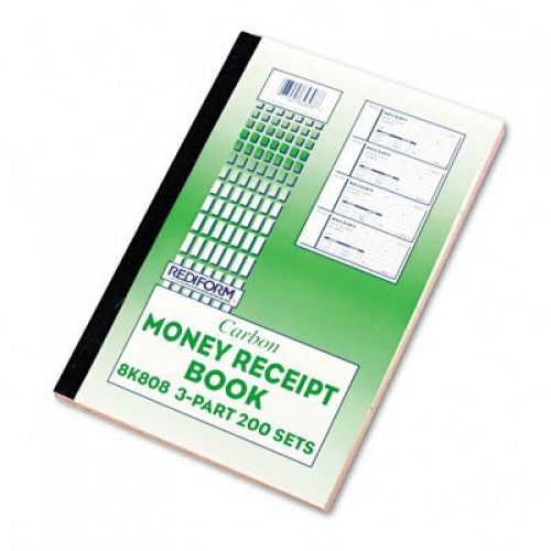 REDIFORM Money Receipt Books with Carbons, Triplicate, 4 Forms per Page, 200