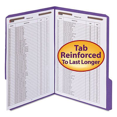WaterShed/CutLess Folder, Top Tab, 2 Fasteners, 3/4&#034; Exp., Letter, Purple, 50/BX