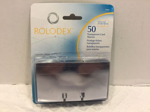50 Rolodex Clear Transparent Card Protector Sleeves 2.25 x 4 Inches 67650 F