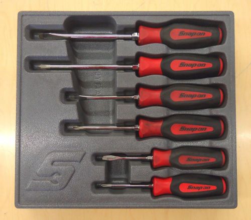 Snap-On 6-Pc. Screwdriver Set SGDX60BR (Slotted &amp; Phillips) with Tray PAKTY061
