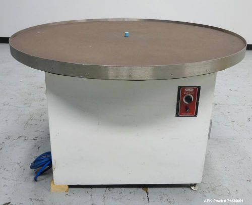 Used- Rotary Turntable / Accumulation Table, 48&#034; Diameter. Has vinyl padding on
