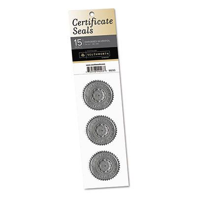 Silver Certificate Seals, &#034;Achievement&#034;, 1 3/4&#034; dia, 15/Pack, Sold as 1 Package