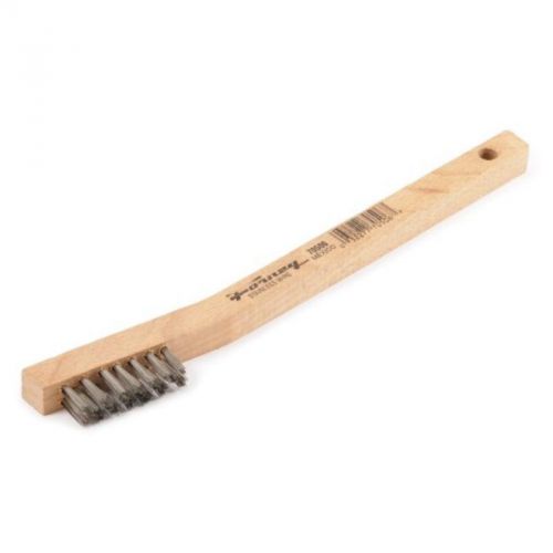 7-3/4&#034; X .006&#034; Wire Scratch Brush, Stainless Steel With Wood Handle Forney 70506