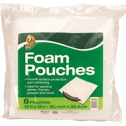 Duck Cushion Wrap-Foam Pouches, 12x12, 8 wraps, non-abrasive