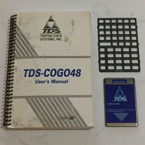 TDS COGO Card + Manual Overlay for HP 48GX Calculator