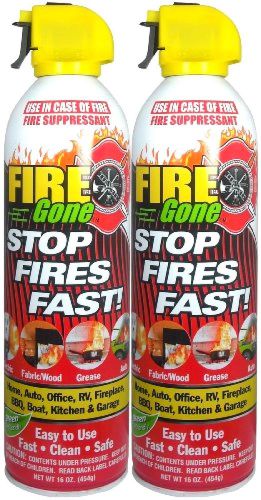 Fire Gone 2NBFG2704 White/Red Fire Extinguisher - 16 oz., (Pack of 2)