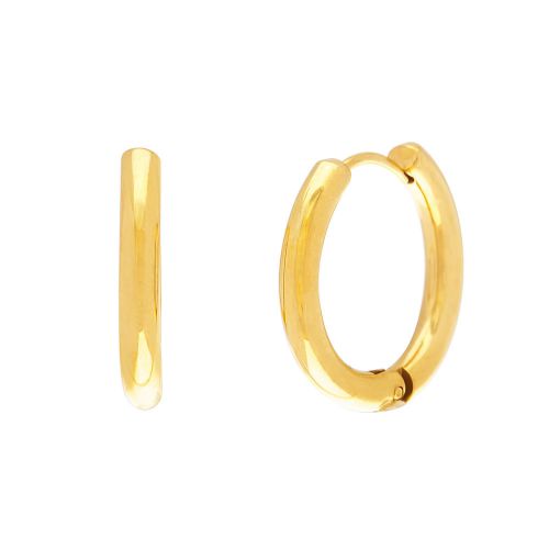 Gold-Tone Stainless Steel 14mm Polished Hoop Earrings